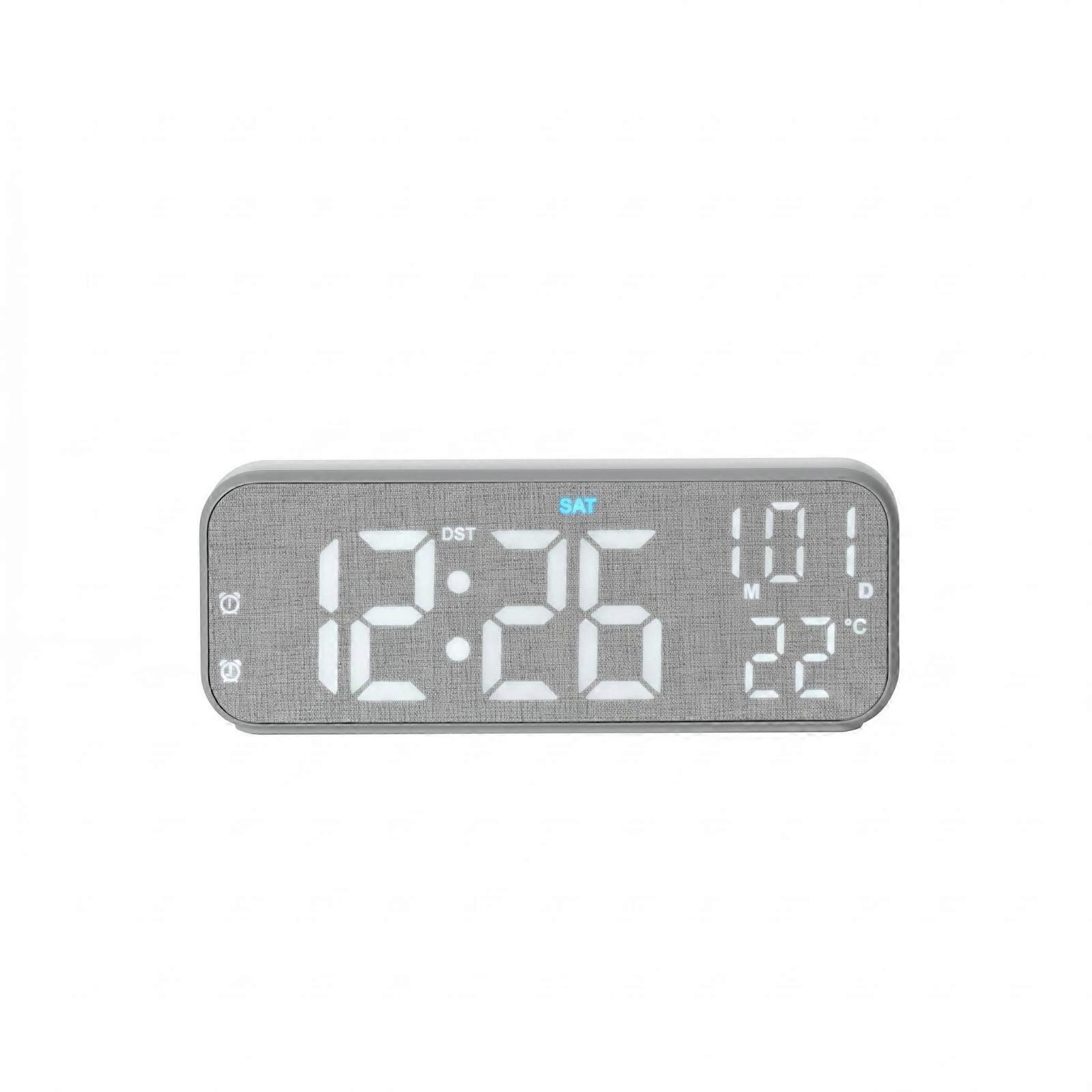 LED Desk Clock Border Desktop Alarm Clock Modern Design Timekeeping Device