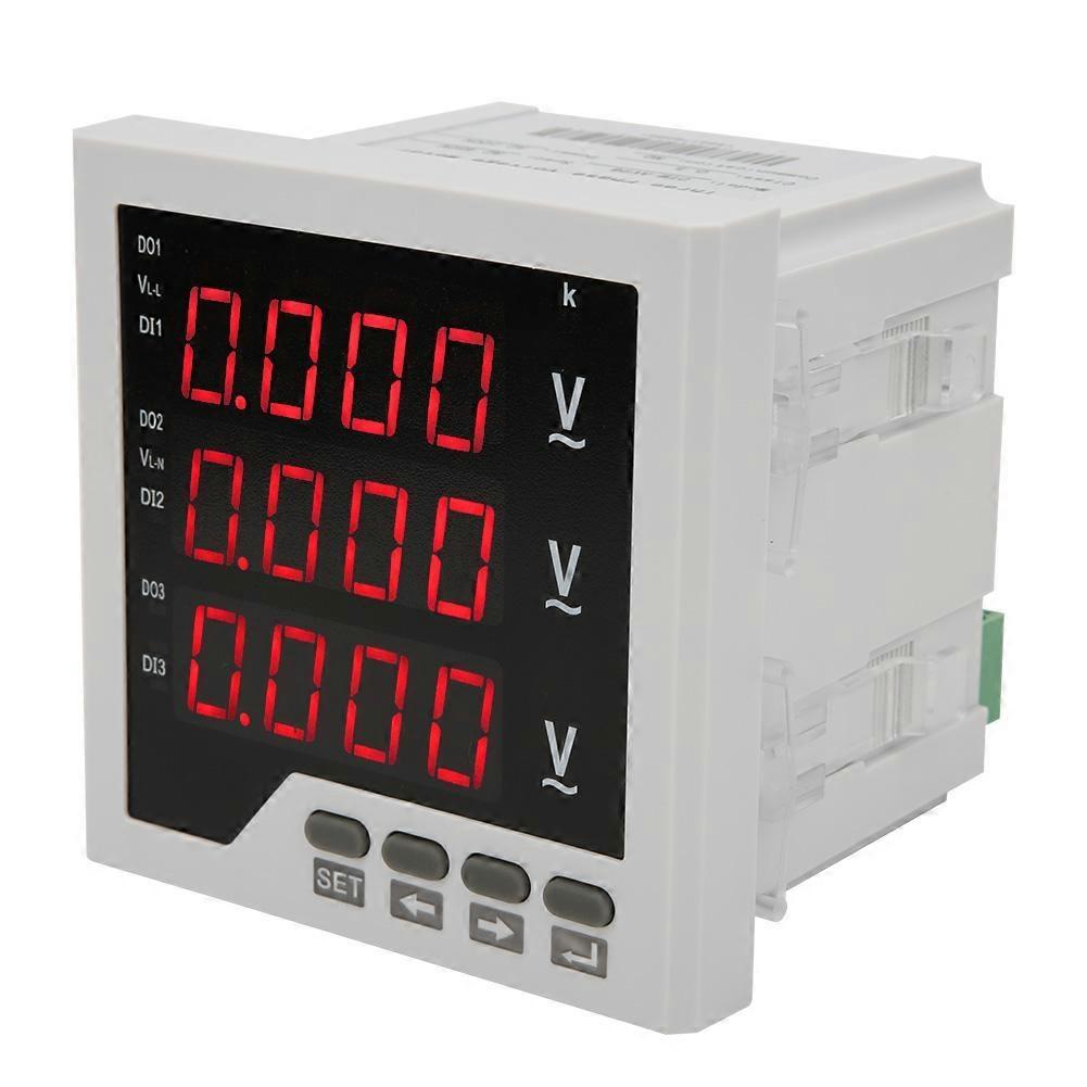 DTM AV96 3 Phase Voltage Meter Programmable LED Digital Display Voltmeter AC 450V
