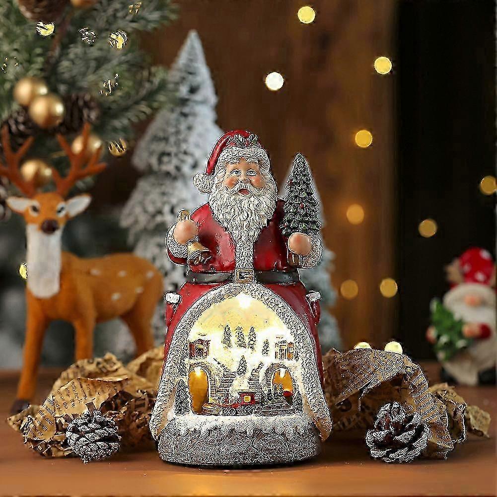 Rotating Train Lighted Snowman Music Box