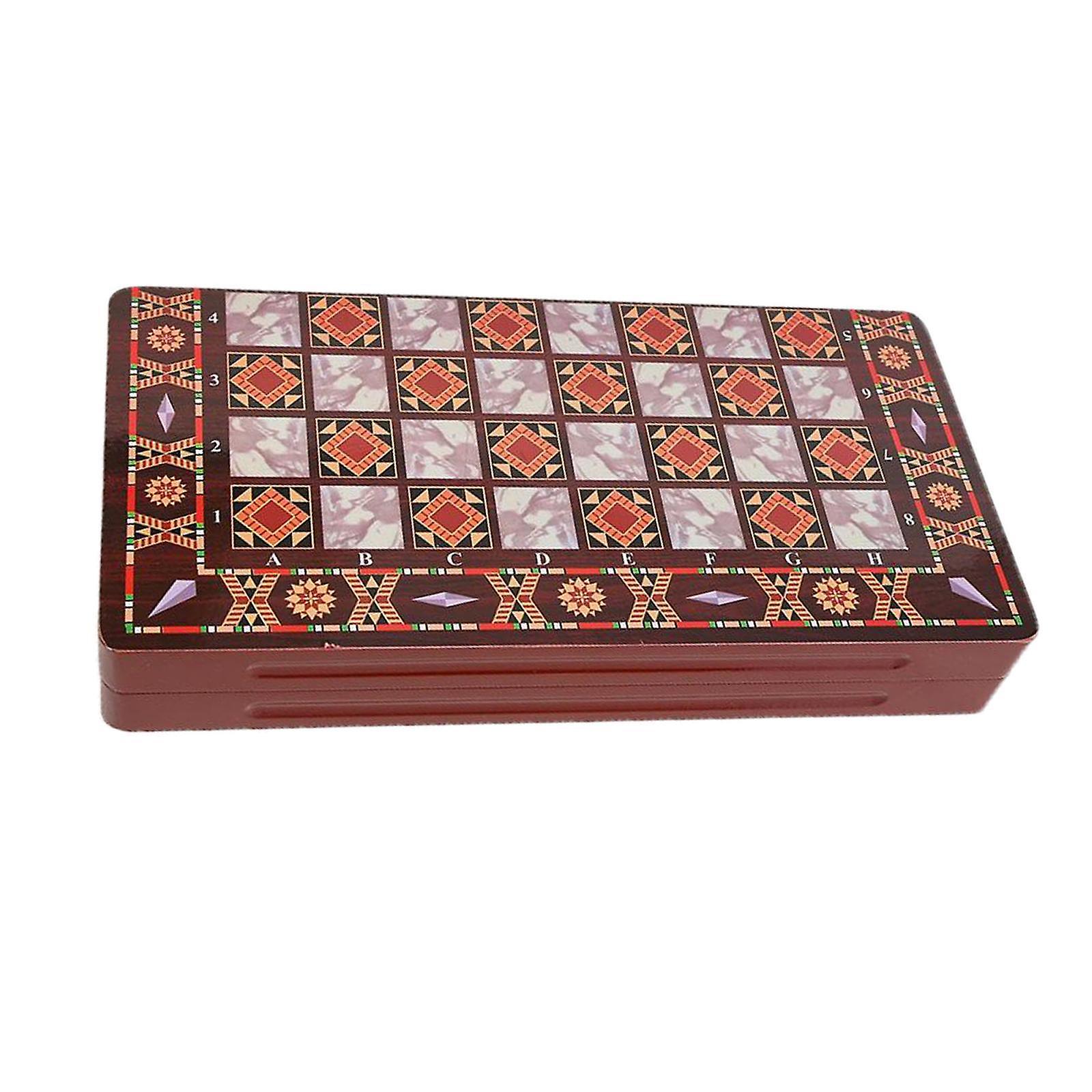 Wooden Chess Set Handcrafted Chess Board Game Puzzle Toys for Beginner Kid M