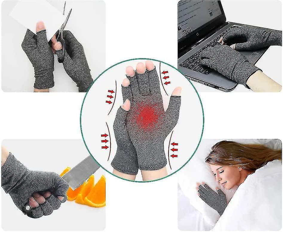2 Pairs Arthritis Gloves, Compression Gloves Support And Warmth For Hands Finger Joint Relieve Pain From Rheumatoid Arthritis Osteoarthritis Carpal Tunnel Tendonitis Gray Large 2 Pairs Arthritis Gloves, Compression Gloves Support And Warmth For Hands Finger Joint Relieve Pain From Rheumatoid Arthritis Osteoarthritis Carpal Tunnel Tendonitis Gray Large