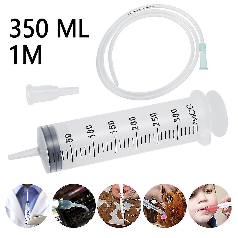 350ml Large Syringe Tube For Hydroponics Nutrient Measuring Ink Cartridge Set A