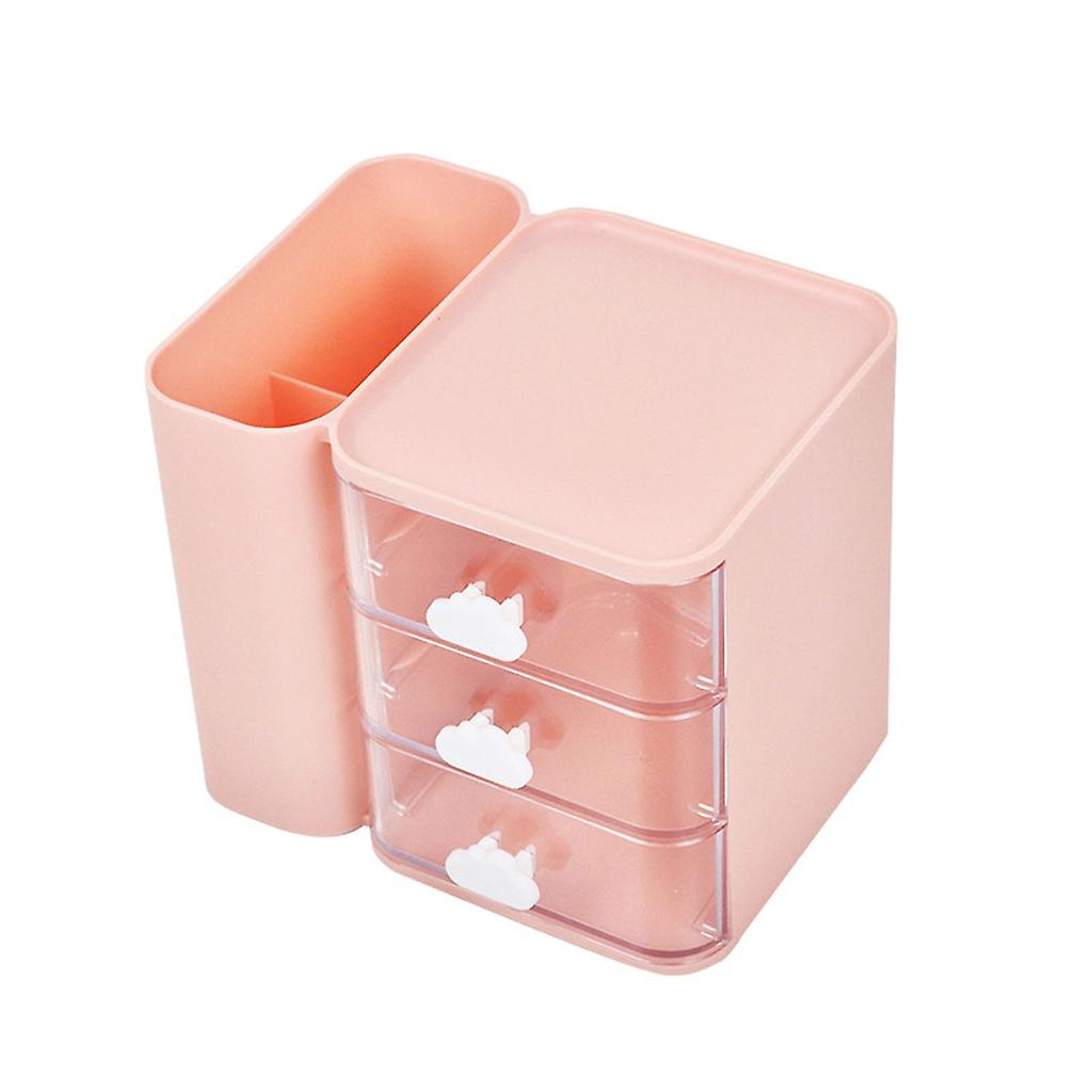 Multi-functional Office Storage Box with 3 Storage Drawers Makeup Tools Storage