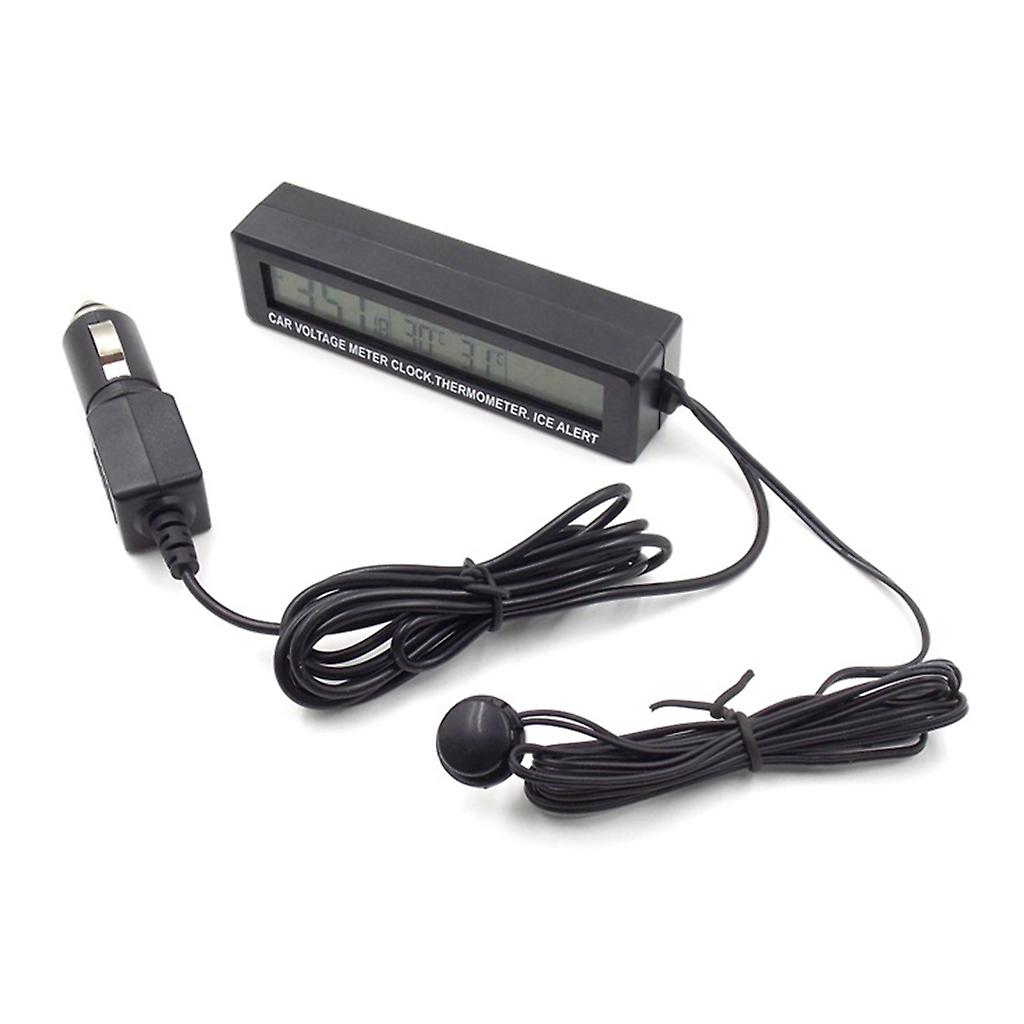 2 in 1 LCD Digital Car Time Clock Thermometer Backlights Electronic Voltmeter