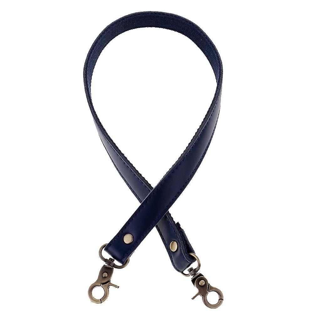 Genuine Leather Canvas Bag Handle Strap Replacement 60cm Dark blue