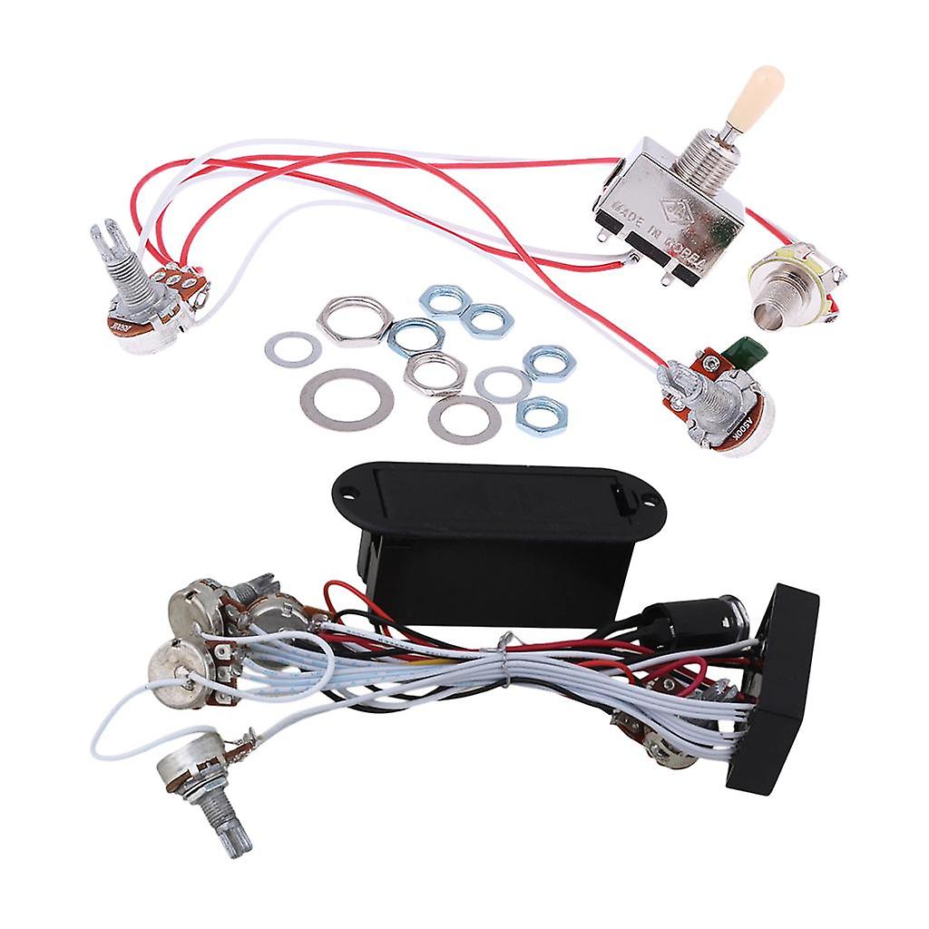 Guitar Wiring 3 Way Toggle Switch + 3 Band Active EQ Preamp Circuit Pickup