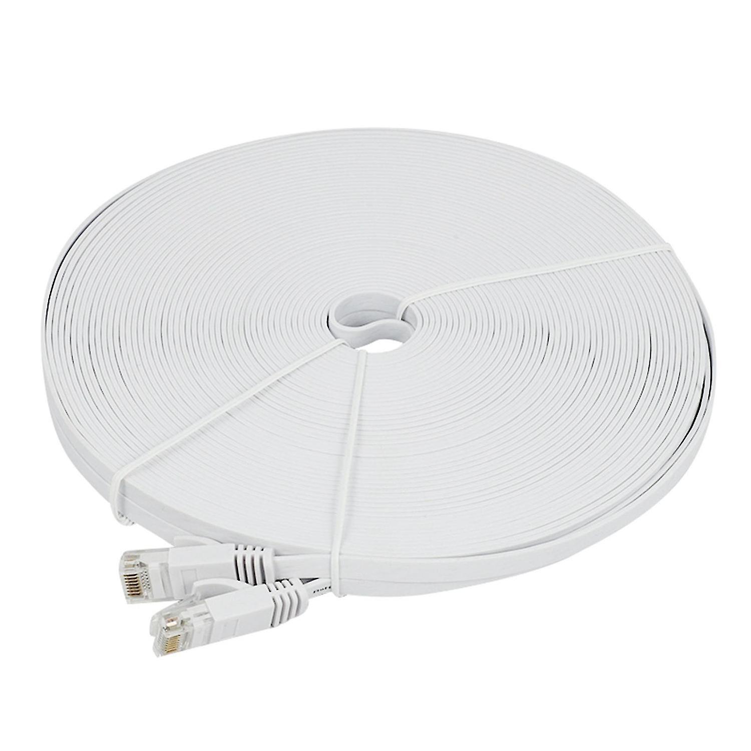 6 Ethernet Cable 100 Ft (30 Meters) Flat Slim Long Internet Network Lan , Cat6 High Speed Computer