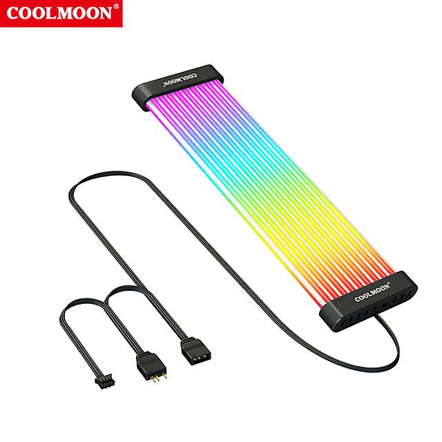 Coolmoon Light Bar 8pin/24pin Argb Power Supply Decorative Line 5v Sync Replacement Multifunctional Diy For Power Supply Unit