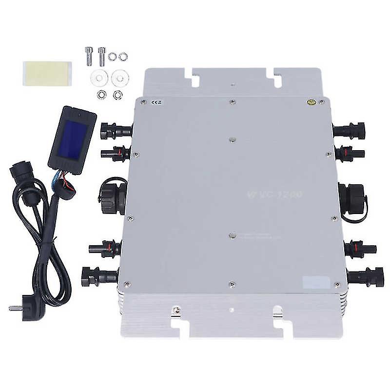 Wvc 1200w Solar Grid Tie Microinverter Ip65 Waterproof 4 Channel Input Micro Inverter With Lcd Screen Eu 230v