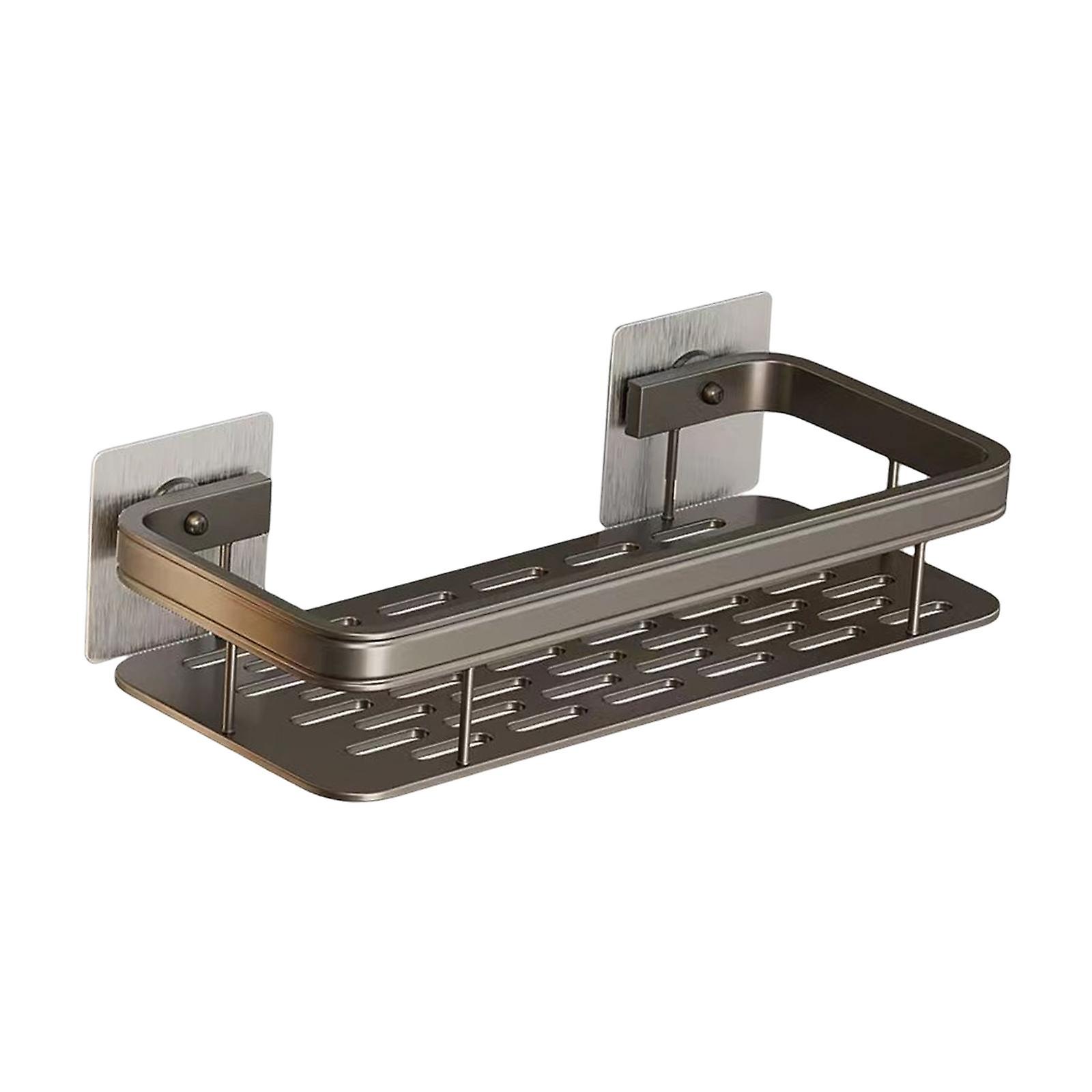 Adhesive Shower Caddy Shampoo Basket Kitchen Organizer for Household Dorm Single Layer