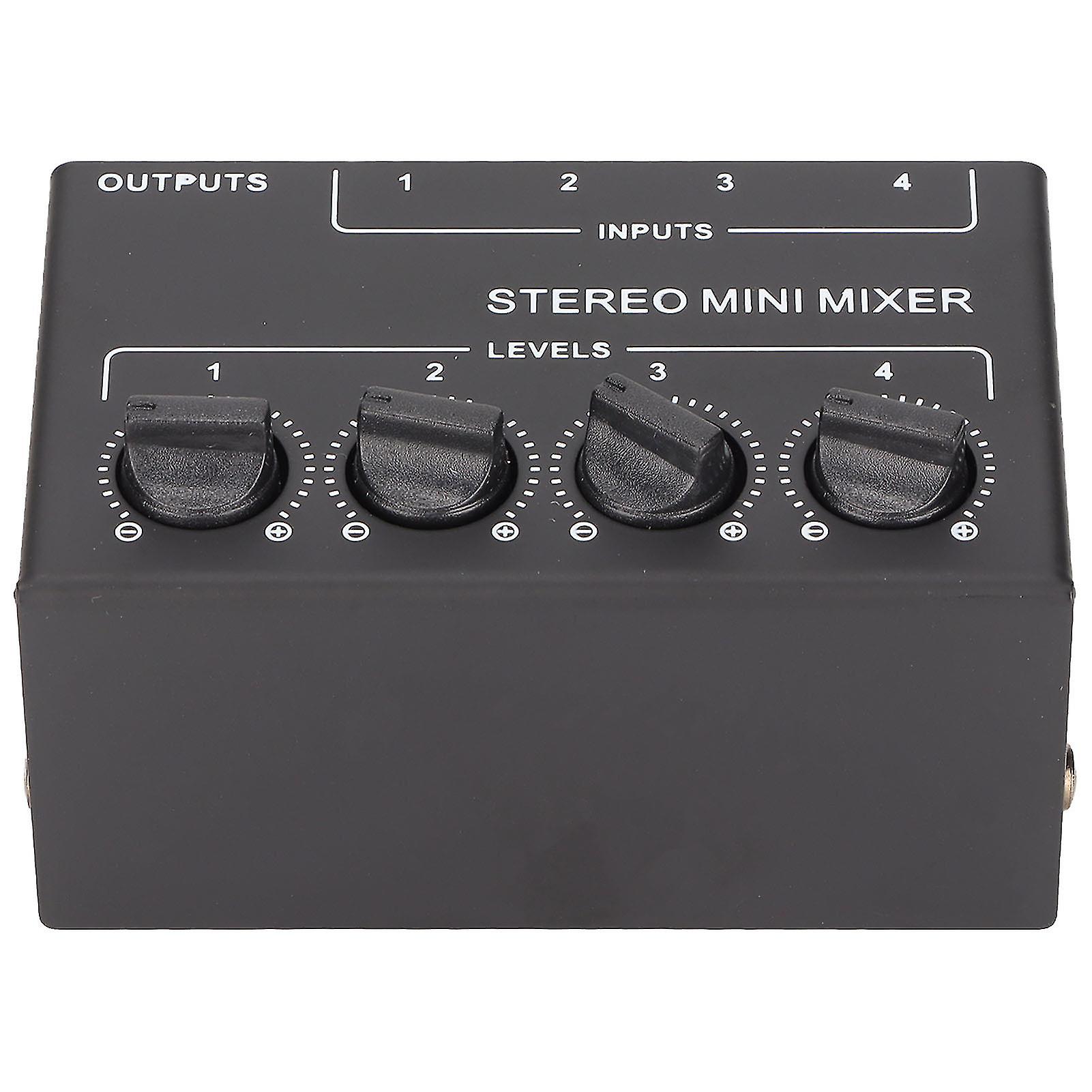 CX400 4 Channel Passive Mixer Professioinal Stereo 4 Channel Mixer for Mixing Instruments CD Players Tape Players