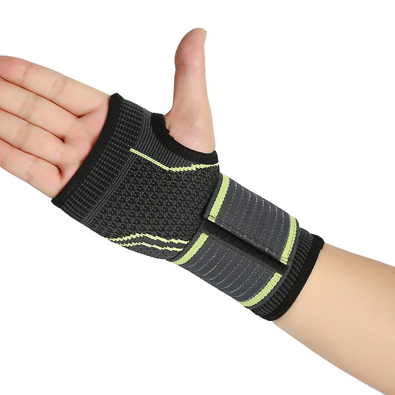 Style Polyester Simple Elasticity Sports Safety Series Green Stripe Bandage Hand Palm Support St2545