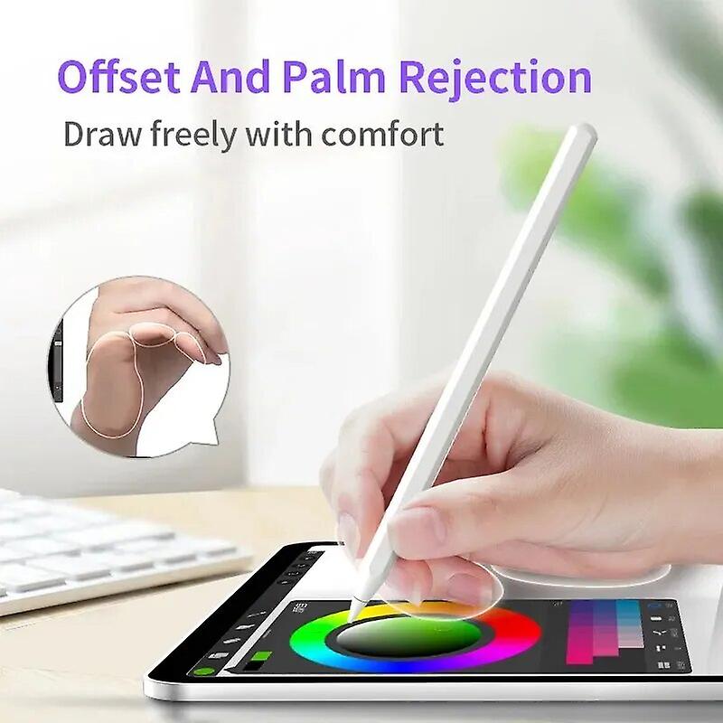 Automatically Wireless Charging Active Stylus Pen With Charging Block Attaches Magnetically To Compatible For Ipad 2018-2023