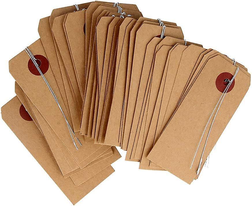 200 kraft labels 9 x 4 cm with metallic thread