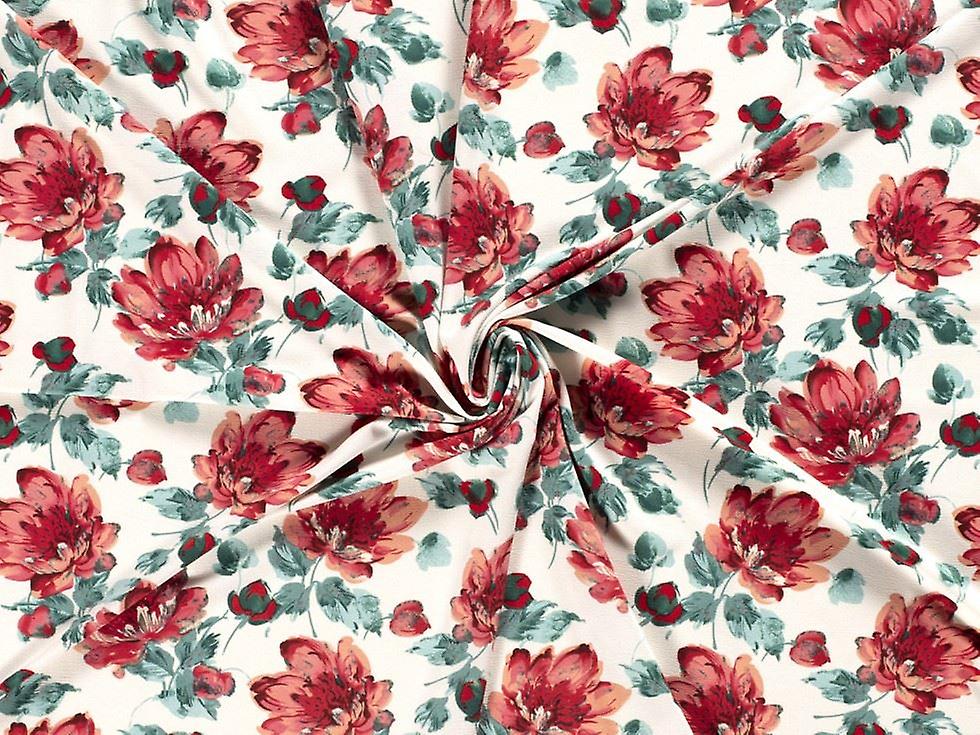Minerva Stretch Woven Polyester Crepe Fabric White - per metre