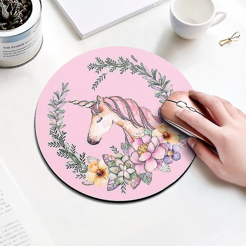 Computer Accessory Sets Unicorn Pattern Circular Mouse Pad Diameter: 22cm