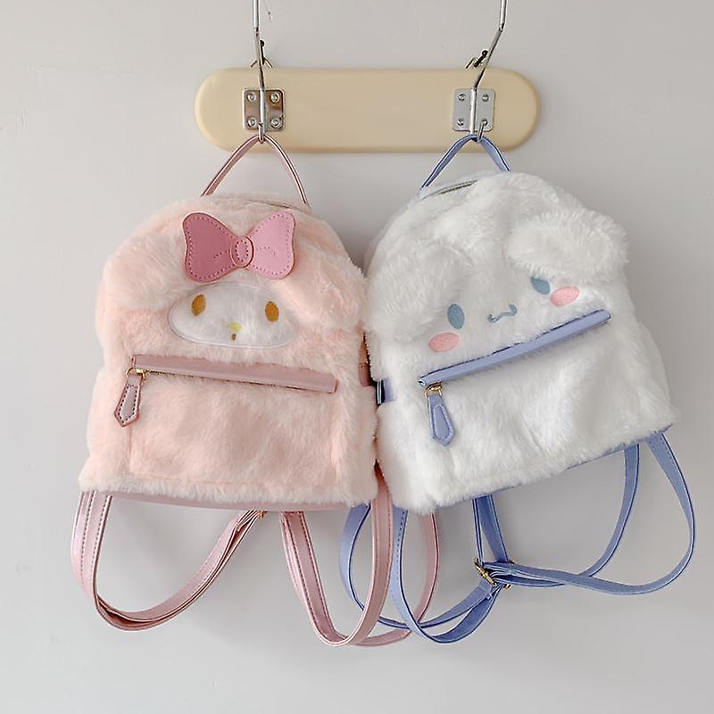 Kawaii Sanrio أفخم حقيبة الظهر Cinnamoroll القطيفة بلدي ميلودي حقيبة أنيمي محشوة اللعب لطيف حقائب الظهر للفتيات هدايا عيد الميلاد