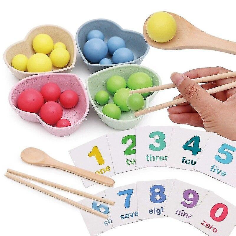 Hockey Toys Eye Hand Coordination Training Pliers Beads Digital Operation Color Cognition Educational Toy