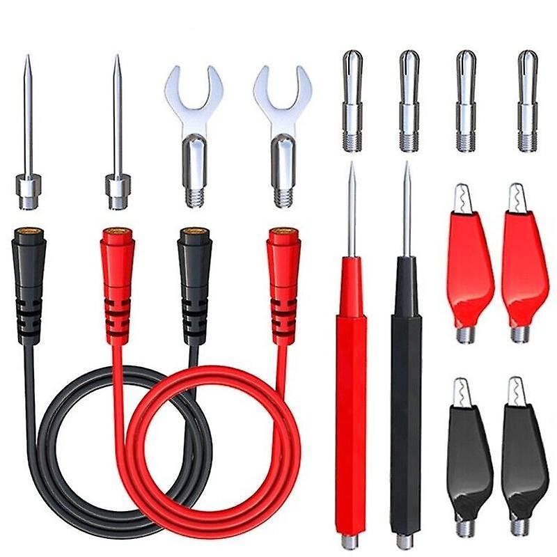 16PCS Multimeter Test Lead Kit Replacement Banana Plug Set with Alligator Clip