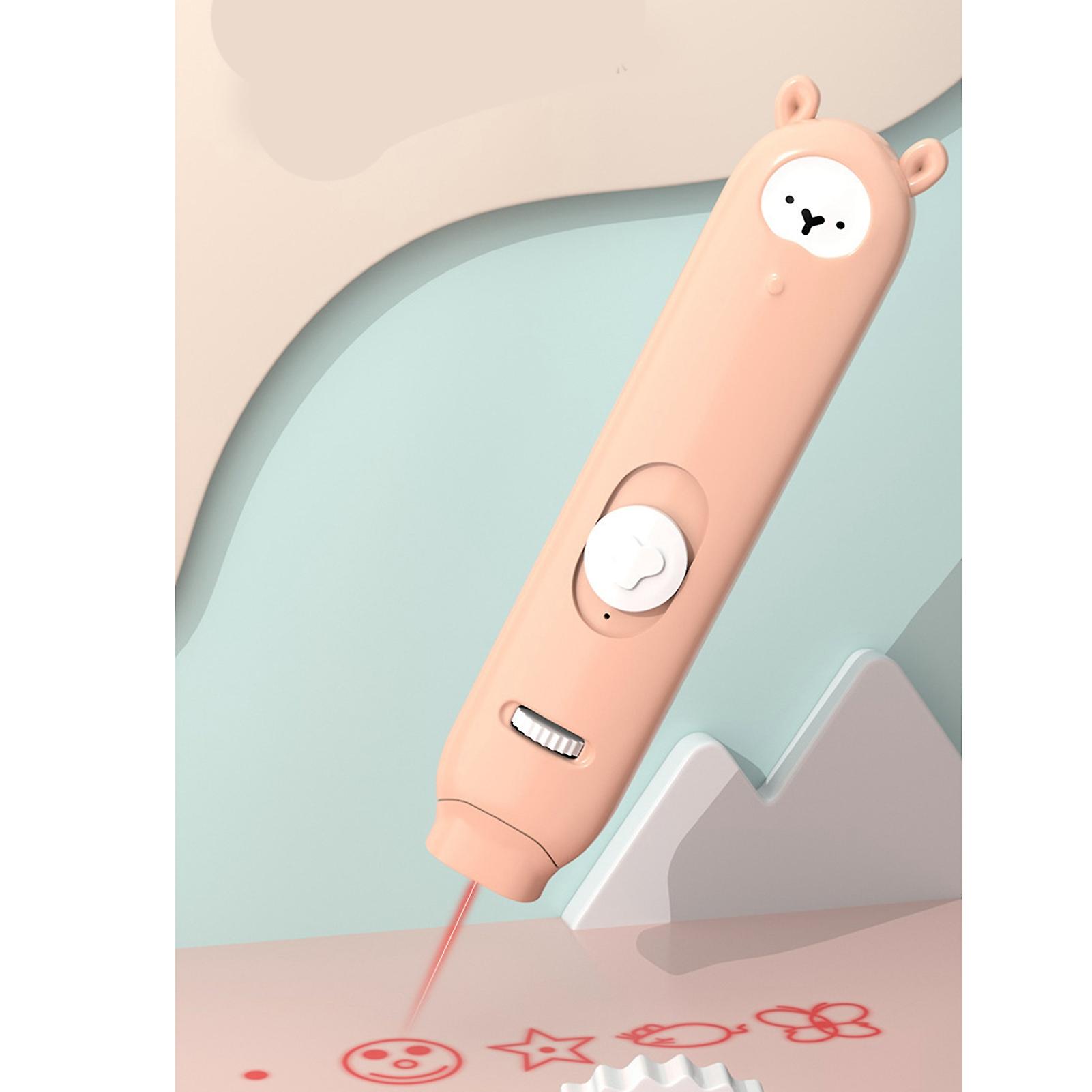 Cat Laser Pointer Pen Toy Double Head Retractable Rod Multiple Patterns Replaceable Portable Kitten Laser Pointer Pen Pink 