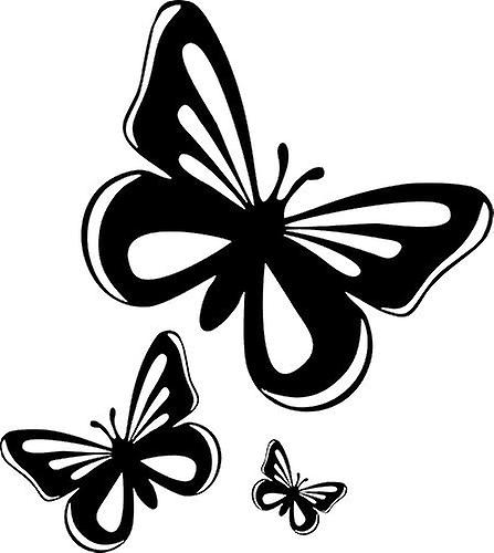 13*11.6CM Set 3x decal sticker macbook laptop car motorcycle black butterfly child