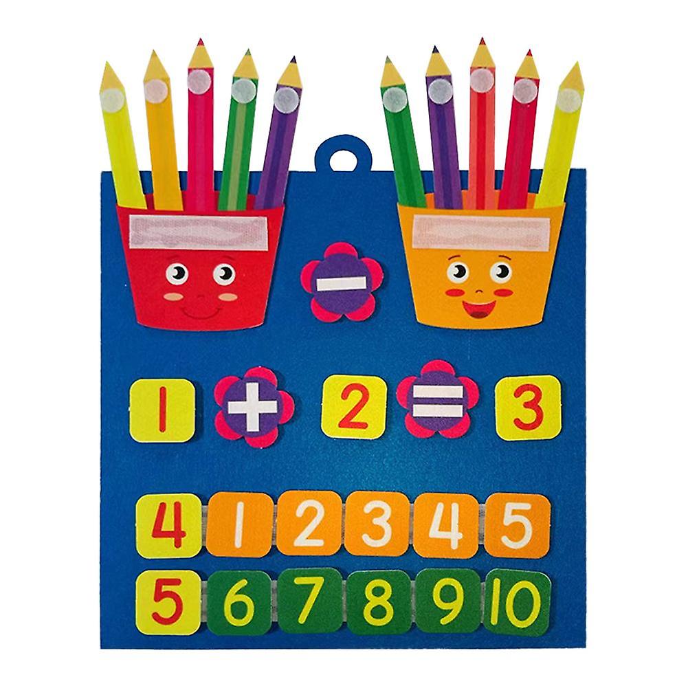 Felt Math Busy Board Foldable Educational Toy for Kids Number Learning Travel Activity