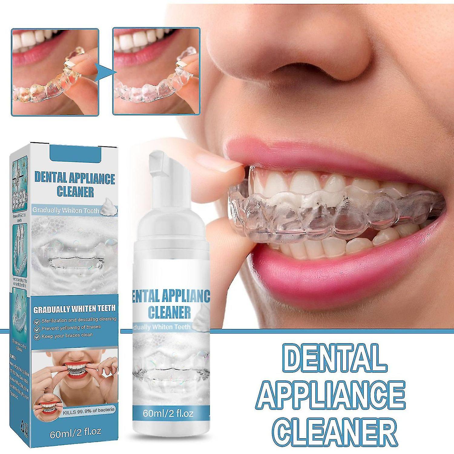 Aligner Cleaner, Denture Cleaner And Whitener Foam For Sports Mouth Guard & Denture, Denture Whitene