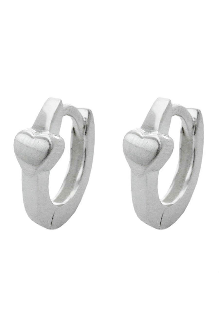 Hinged Hoops Earrings Heart Silver 925 - Gl90882