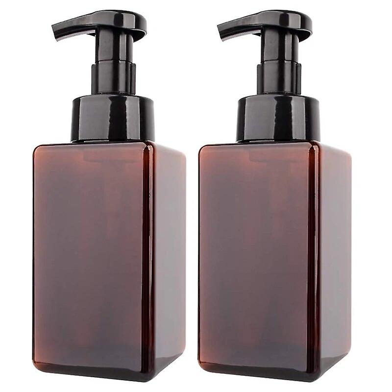 2 Pack Foaming Soap Dispenser 15Oz Refillable Foam Liquid Hand Soap Empty Plastic Pump Bottle Container - 450Ml~10796