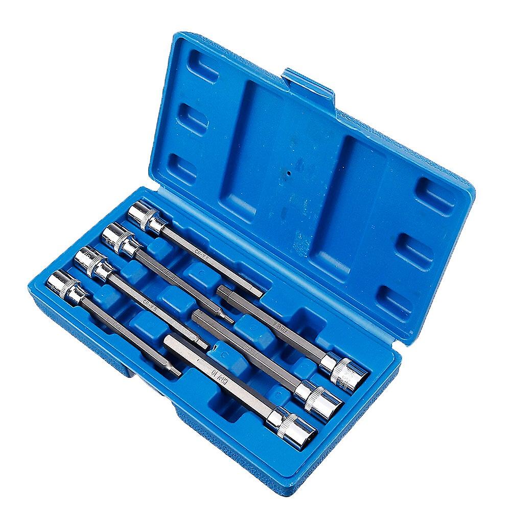7Pcs 3/8" Drive Long Reach Hex Bit Socket Set 3-10mm Cr-v Screwdriver Head Set