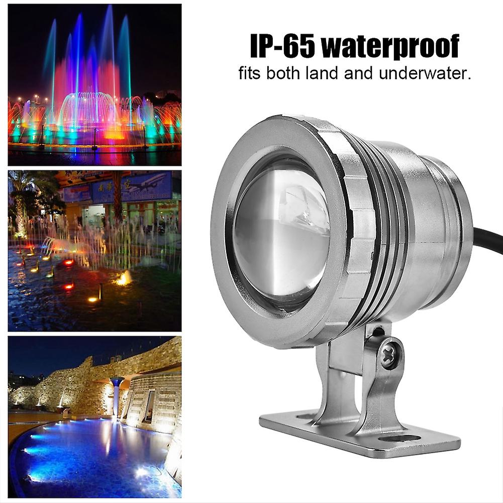 12V 5W RGB Waterproof Aquarium LED Spotlight Lamp for Fish Tank Pool Garden Underwater Silver