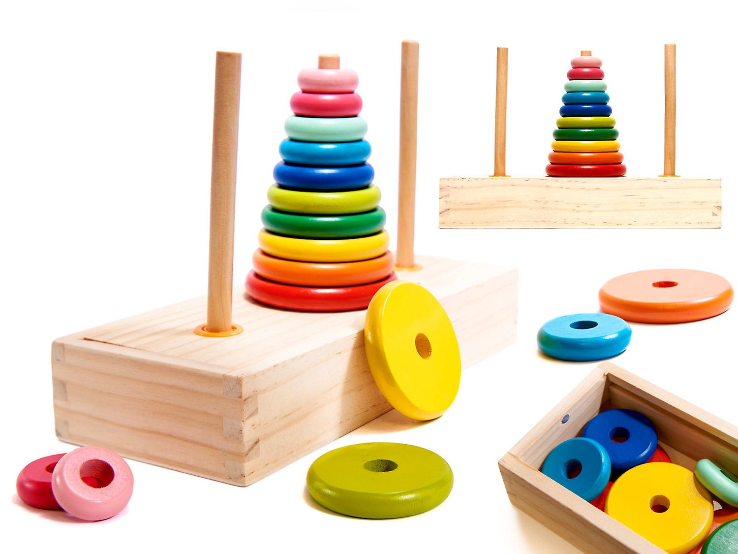 Wooden pyramid with sauna tower rainbow sorter