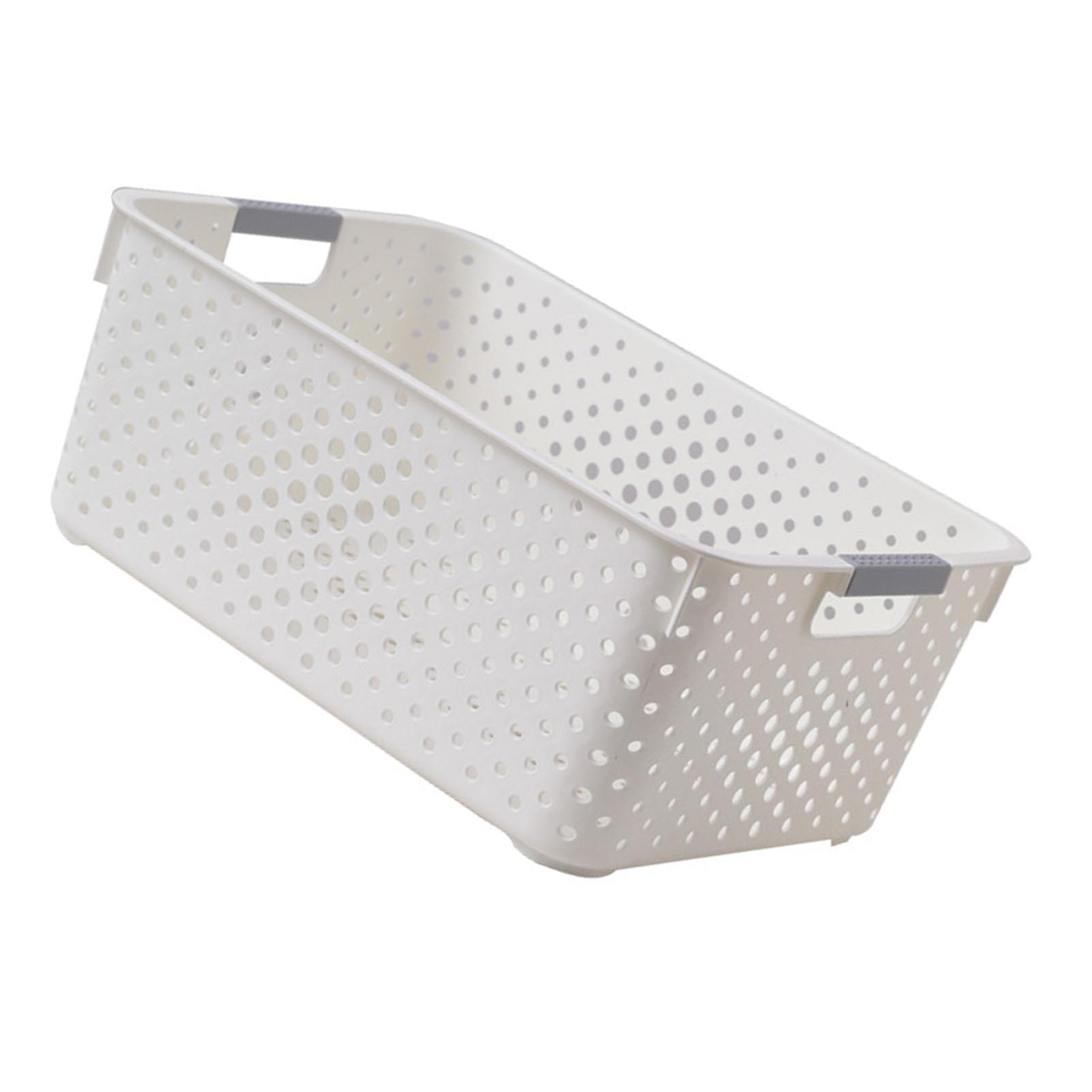 Large Capacity Ivory White PP Storage Basket Organizer Bin L Size