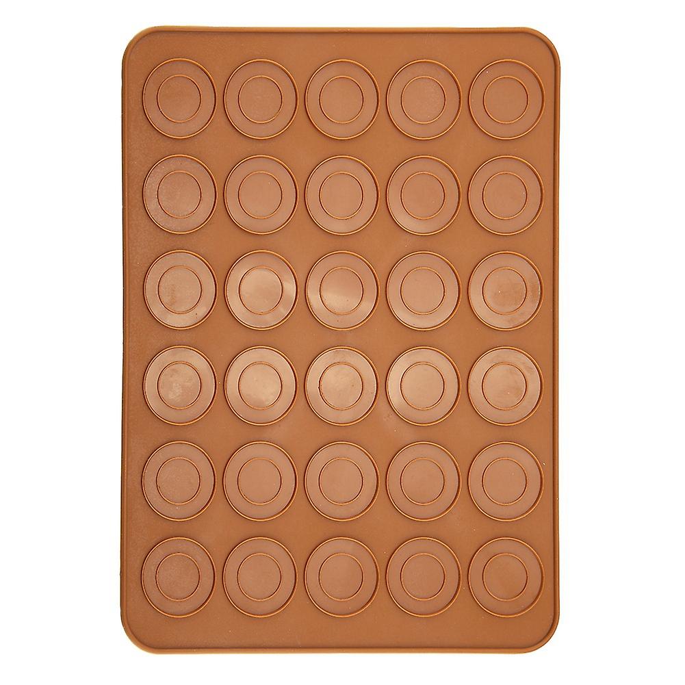 1pc 30 Holes Round Shape Macarons Mat Silicone Macaron Sheet Pad Pastry Cake Baking Tool