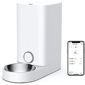 Automatische Cat Feeder, 2.4G Auto Pet Feeder voor droogvoer Werk met Alexa, App Control, Low Food & Blo