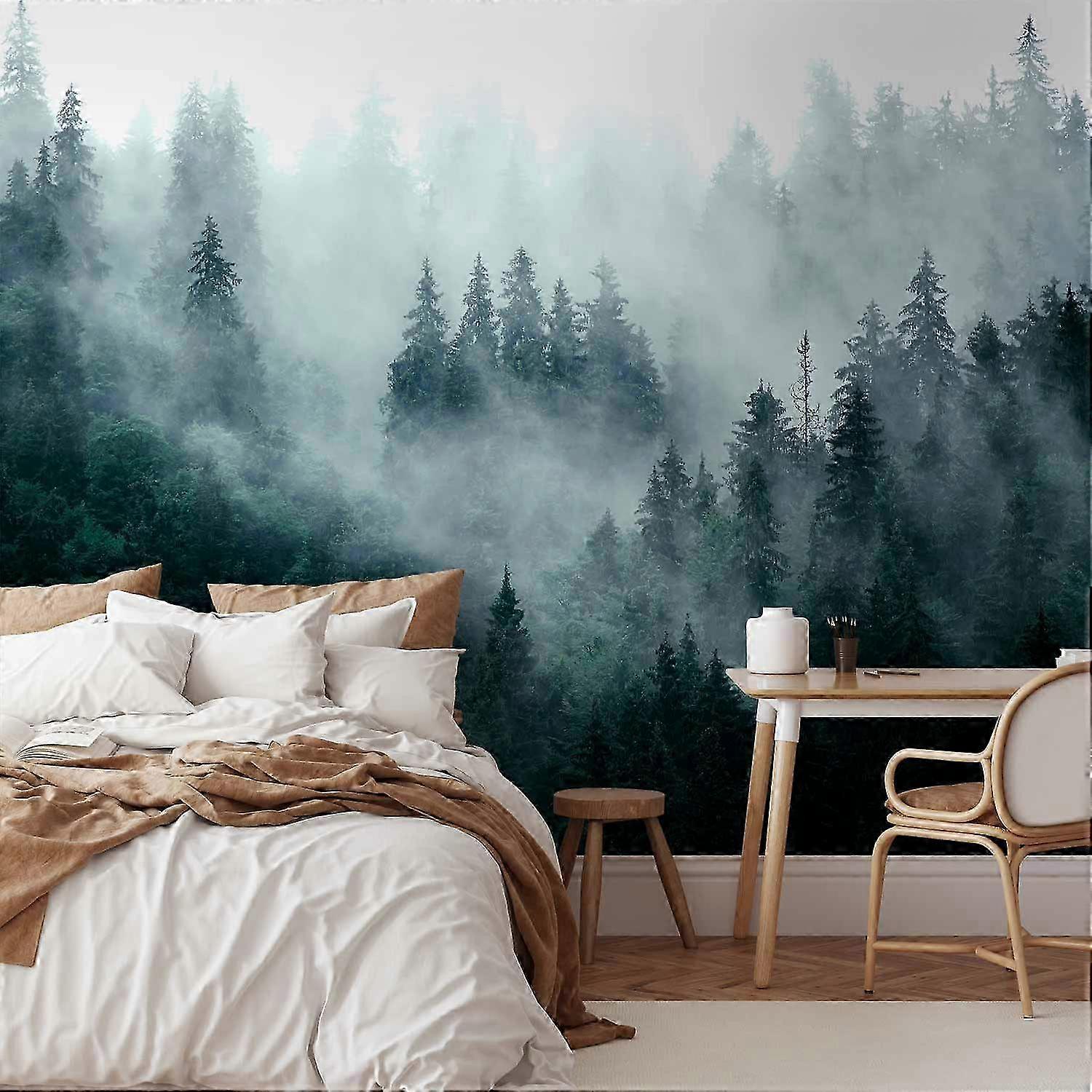 Fototapet - Mountain Forest (mörkgrön)