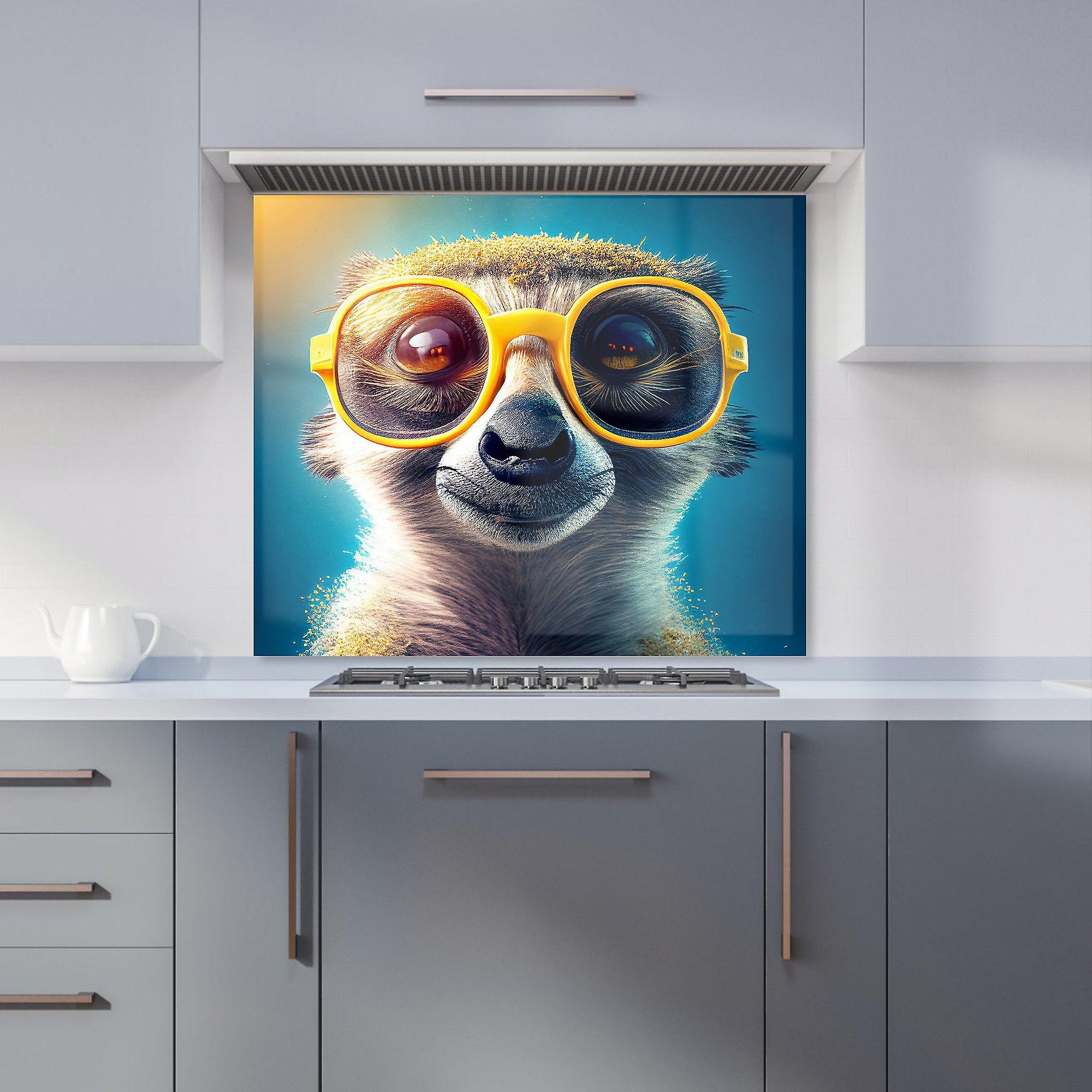 Meerkat With Glasses Splashart Kitchen Splashback