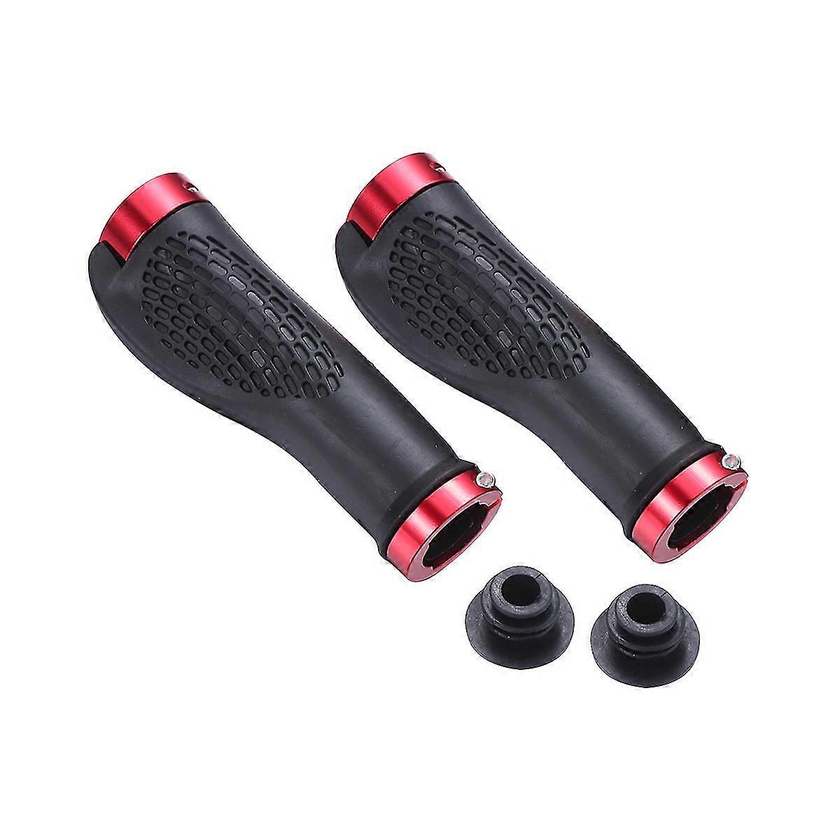 1Pair Bike Hand Grips Handlebar Lockable Mountain Bike Handlebar Cycling Rubber Handlebar Grip for Cycling Mountain and Bicycles Accessories (Red)