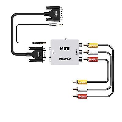 Mini Vga To Av Video Converter, Vga To Rca, Pc To Tv Adapter Az18765