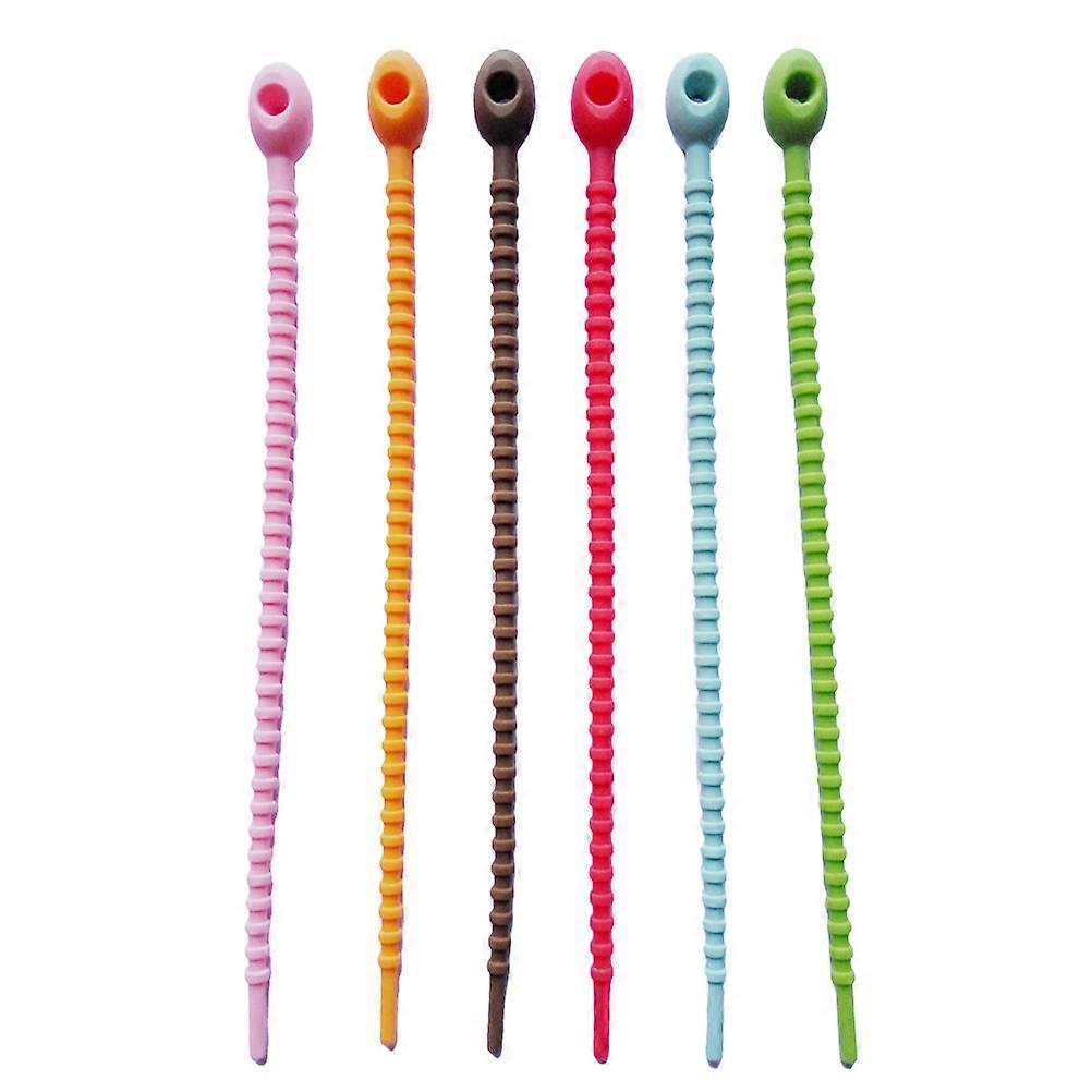 30pcs Silicone Zip Tie Food Bags Tie Wraps Colorful Multi-Purpose Silicone Ties for Bag Clip Bread Tie Food Saver (Random Color)