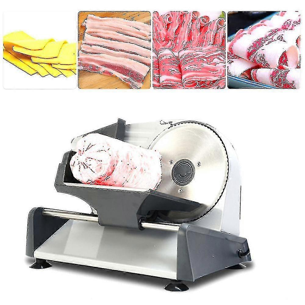 Ka18 تقطيع الطعام تقطيع اللحوم الكهربائية مع 7.5in قابل للإزالة الفولاذ المقاوم للصدأ شفرة انتهازي الجبن الفاكهة الخضار الخبز القاطع مقبض قابل للتعديل ل Thickn