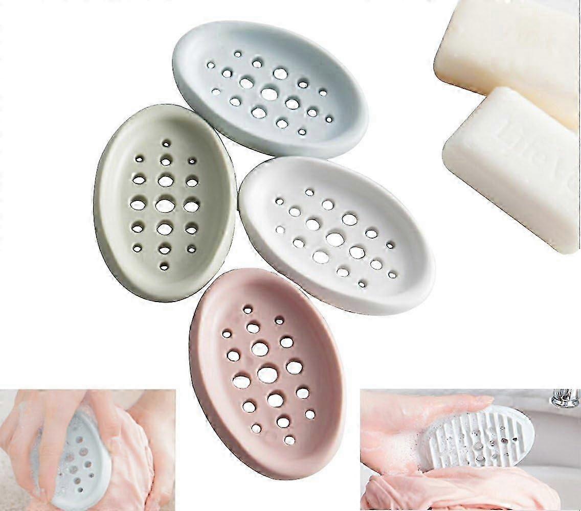Modern Silicone Bathroom Clothes Brush Soap Dish/Kitchen & Bath Soap Saver Tray with Brush Function
