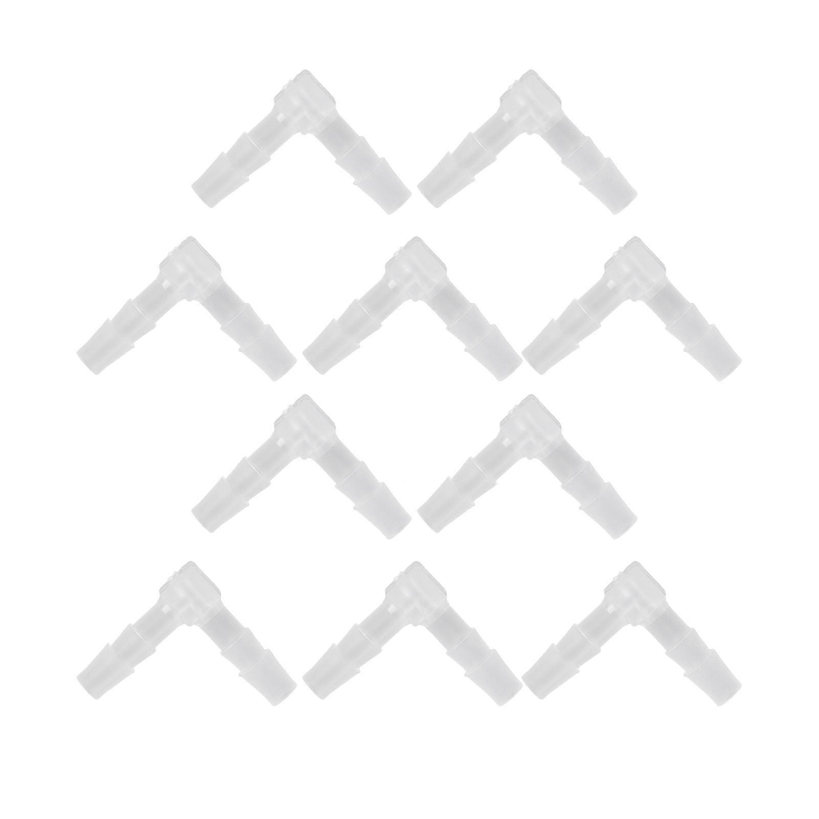 10Pcs Elbow Hose Barb Plastic Fitting 90 Degree Equal Barbed Joint Adapter L Shape for Aquarium 4mm