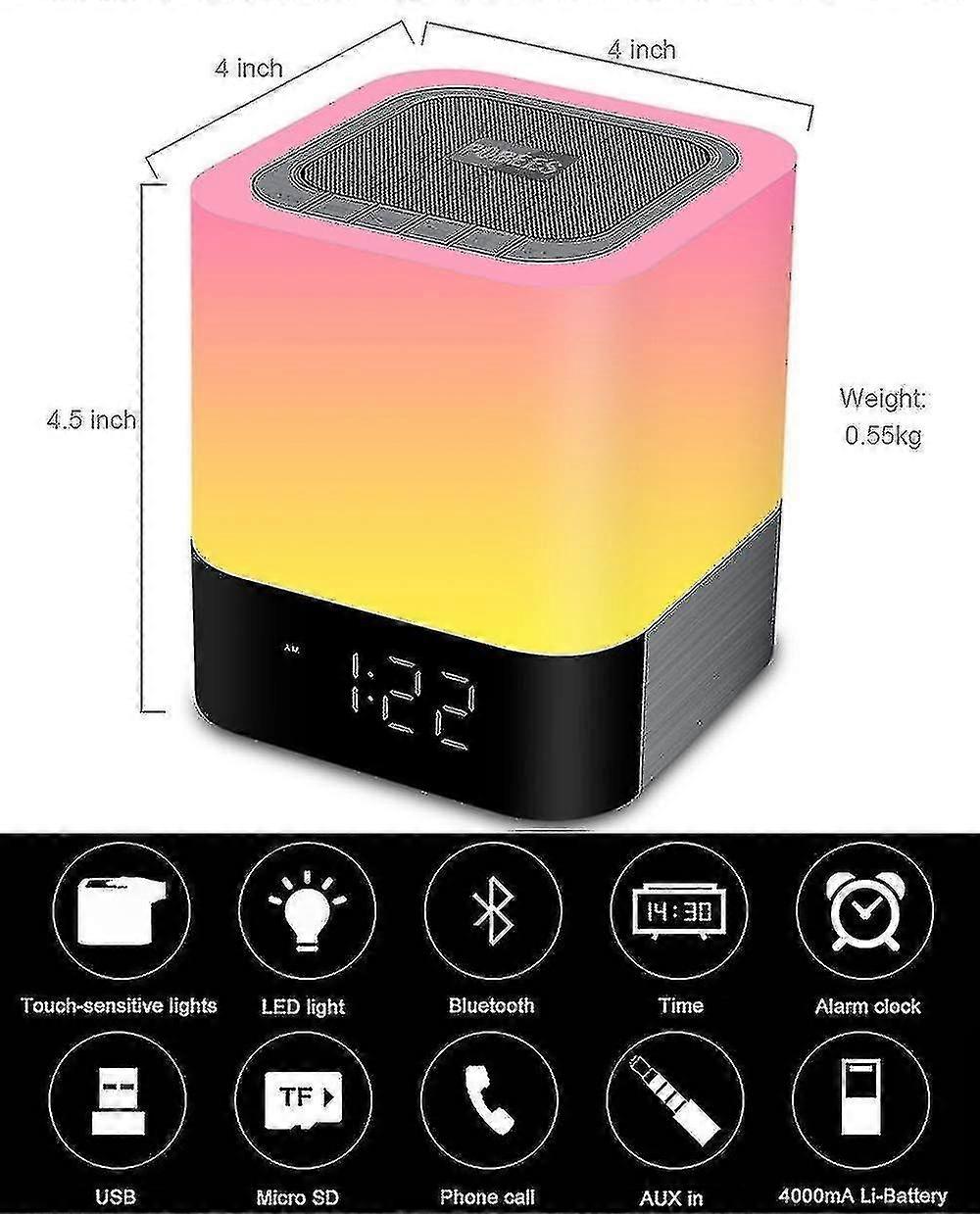 Alarm Clock, Big Digital 12/24 Hour Alarm Clock With Calendar, Sleep Mode And Portable Wireless Blue
