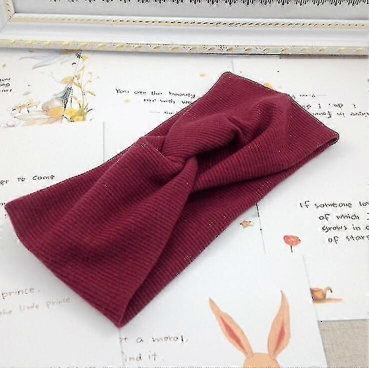 Headband Women, Solid Knitting Cross Knot Woolen Warm Headbands