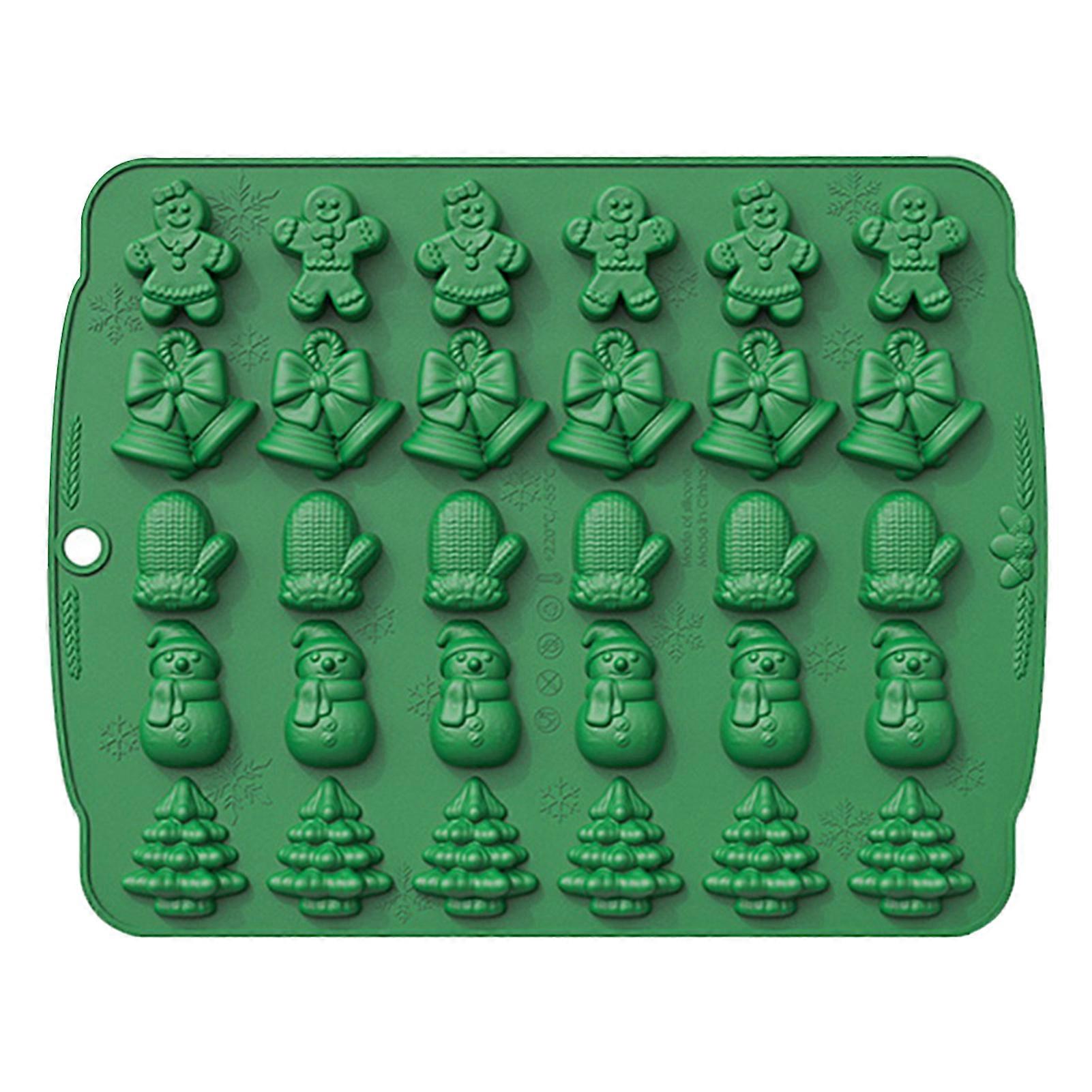 Silicone Mold Food-Grade Non-Stick Christmas Element Shapes Easy Release Reusable Oven-safe Cookie Cutter Qinghai