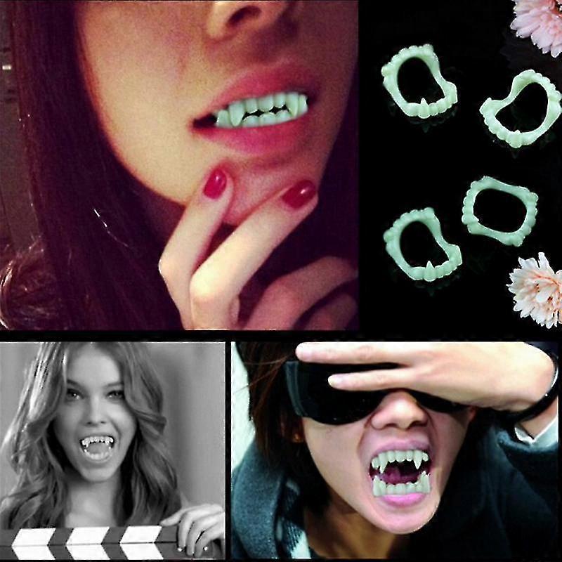 Vampire Dentures Glow In The Dark Props Masquerade Cosplay Glow Dentures Non-toxic Plastic Dentures