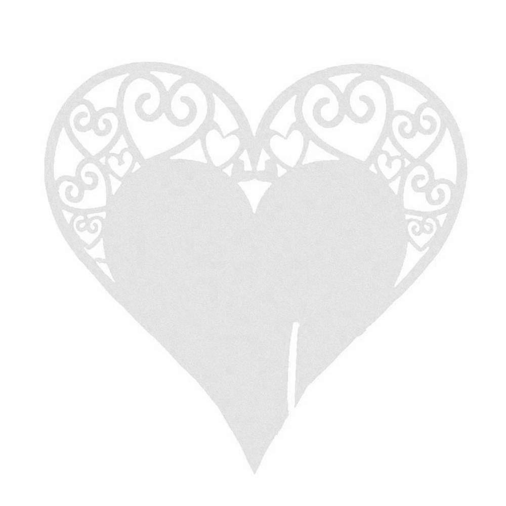 hmwy-papír szív esküvői névkártyák borospohár partihoz hely ülőkártya