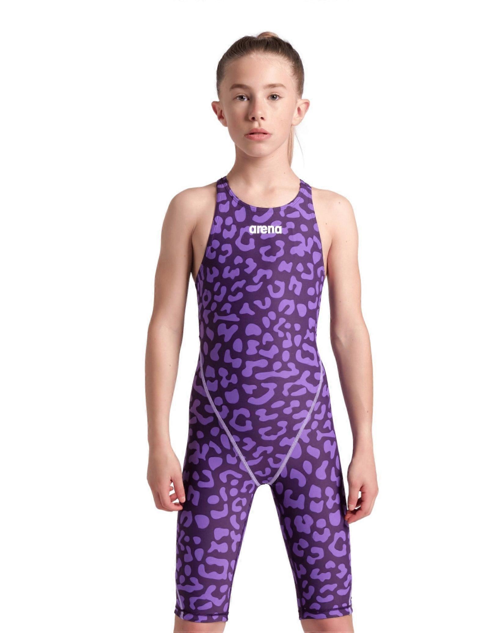 Ediție limitată pentru fete Powerskin ST NEXT Open Back - Leopard Skin Violet