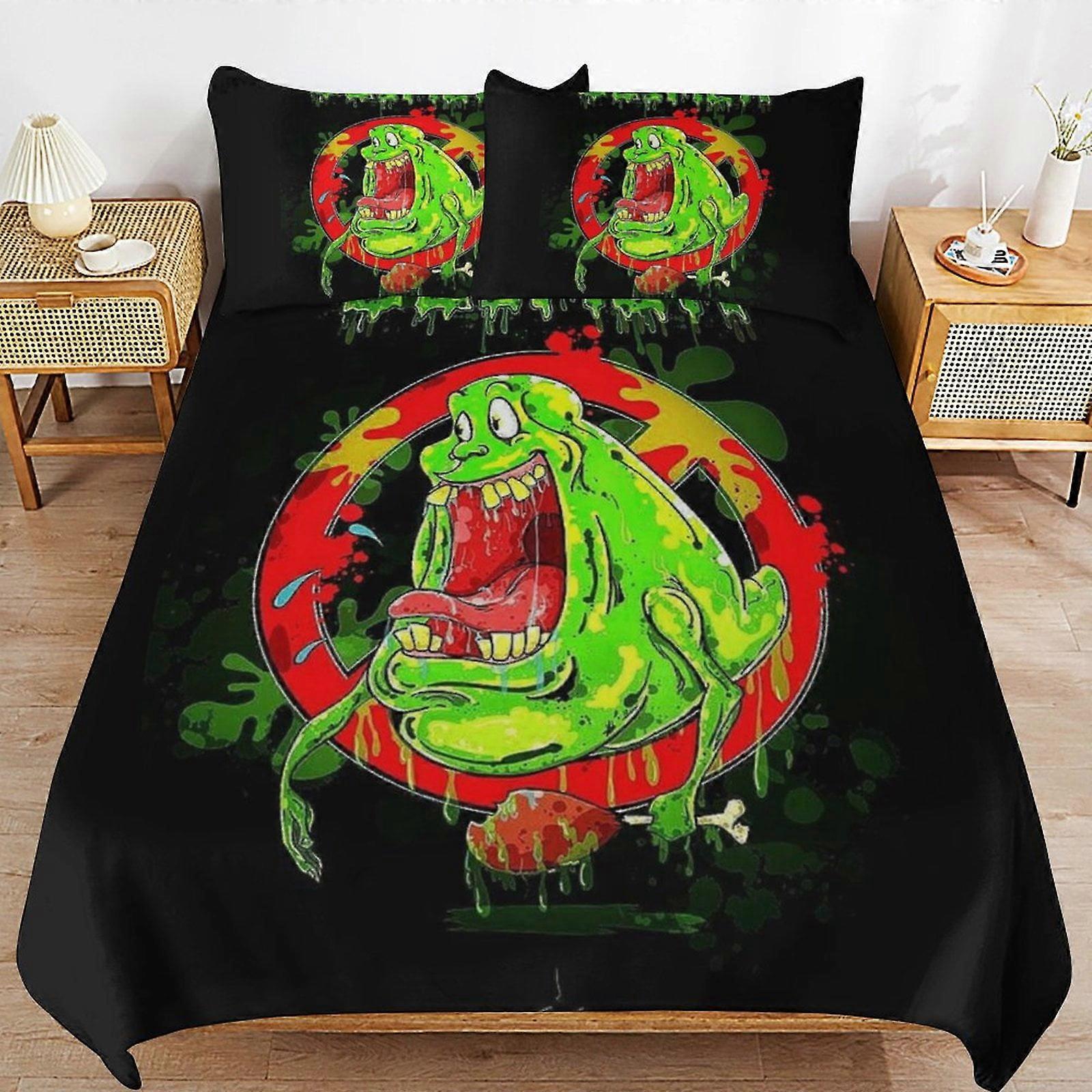 x306 Ghostbusters Capa de Edredom de Cama Conjuntos de Cama de Microfibra Impressos em 3D Conjuntos de Edredom Leve de 3 Peças, 1 Capa de Edredom e 2 Fronhas para Crianças Menino